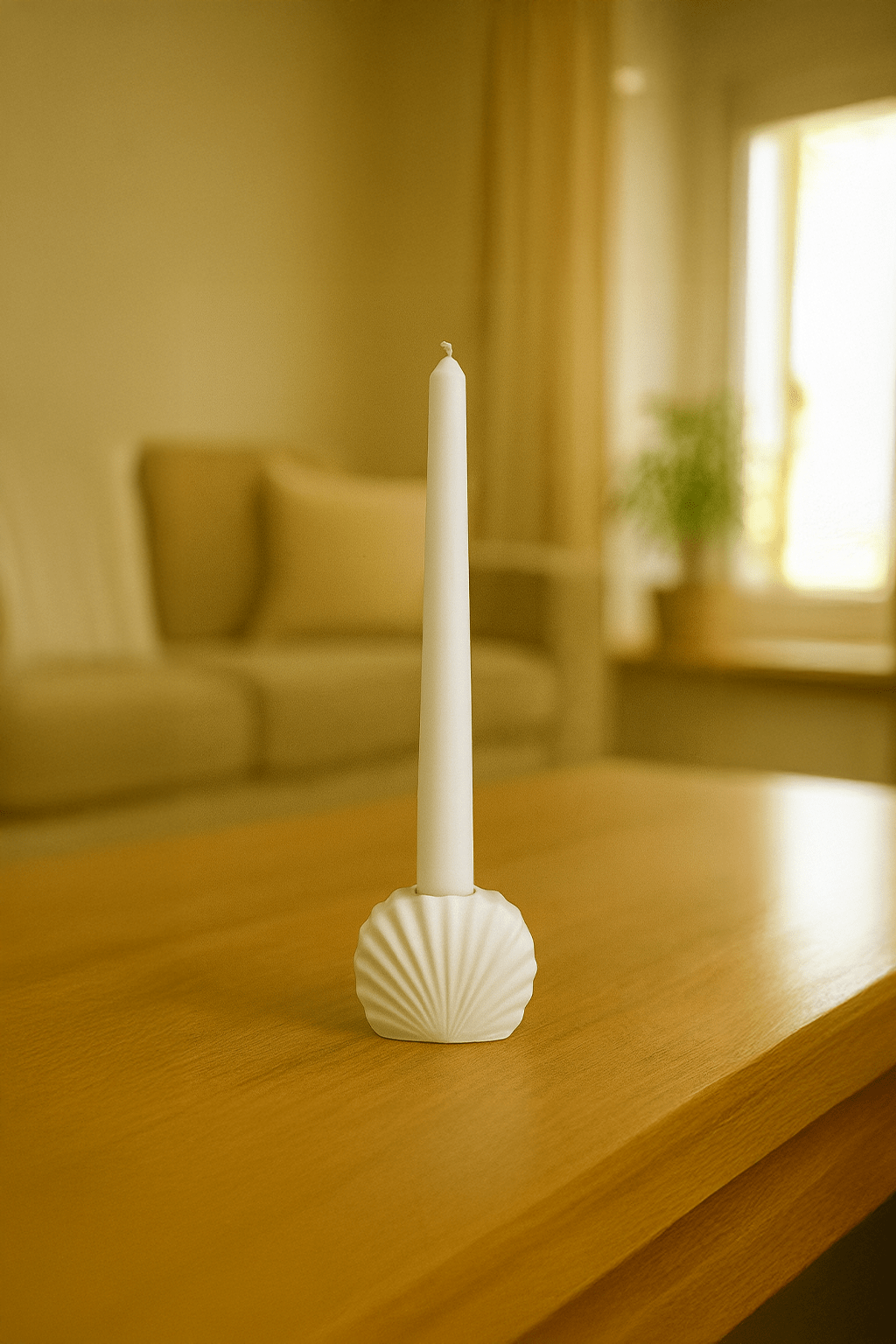 İstiridye Mum Tutucu ve Şamdan Mum