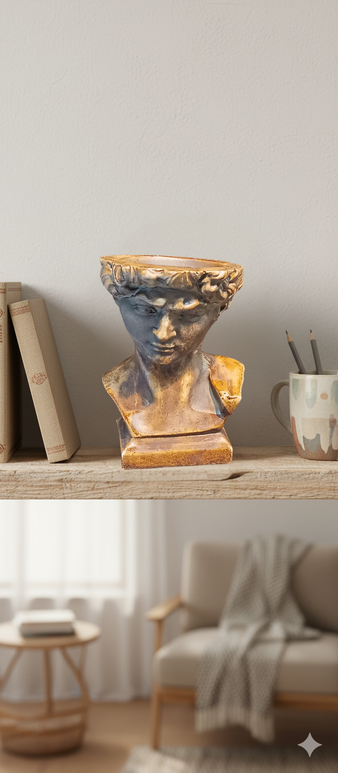 David Büstü Saksı - Vazo ve Depolama Kavanozu