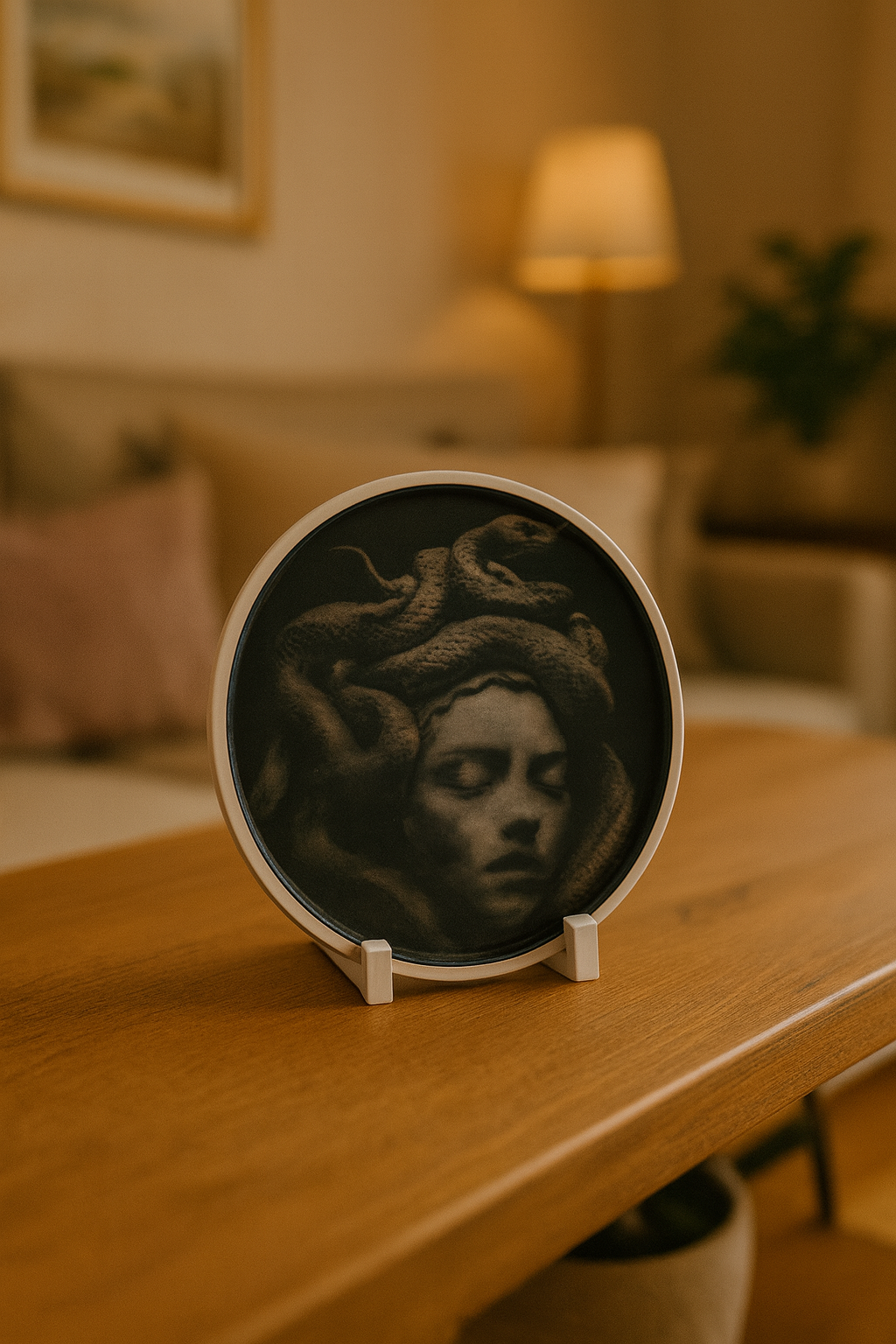 Medusa Baskılı Retro Tabak