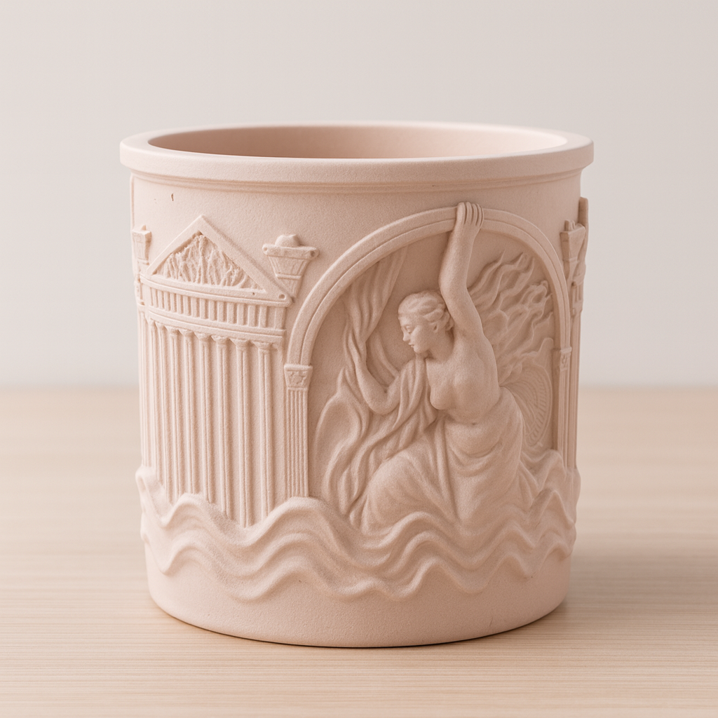 Venüs'ün Doğuşu Kabartmalı Çok Amaçlı Saksı, Kalemlik Ve Mum Kavanozu